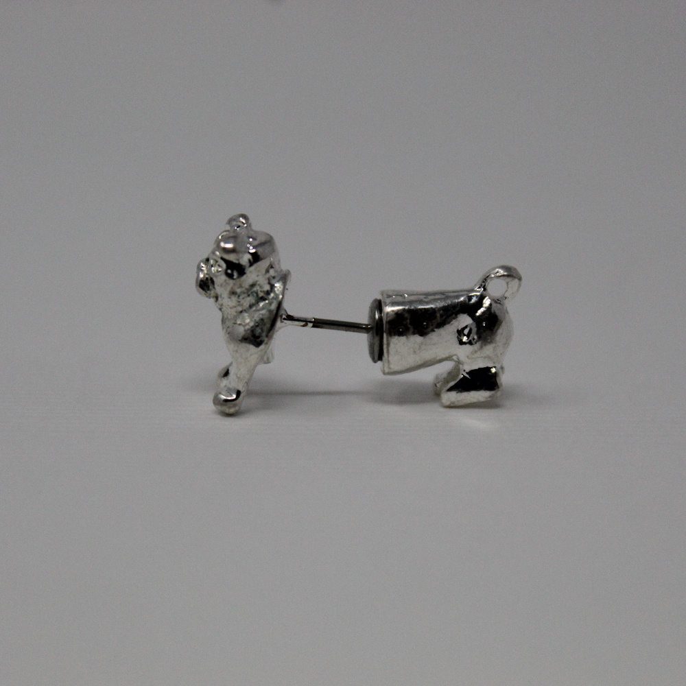 Dog Impalement Earrings (Silver)